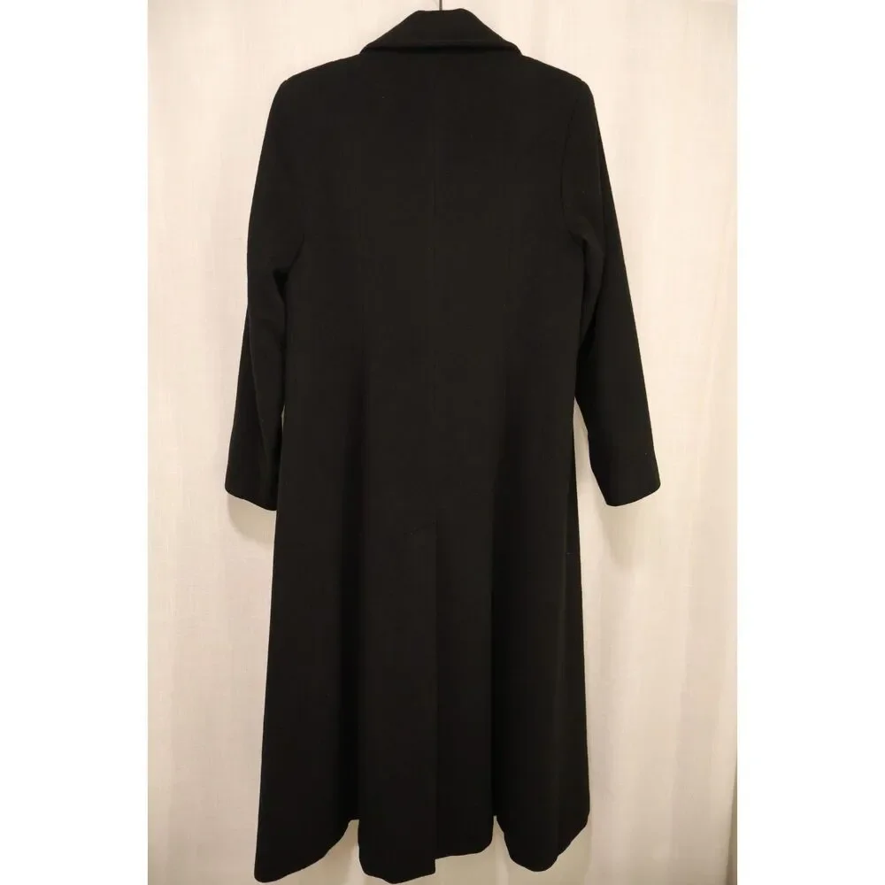 VINTAGE Cashmere Long Black Women's Coat SIZE 6 $500+ - Picture 4 of 13